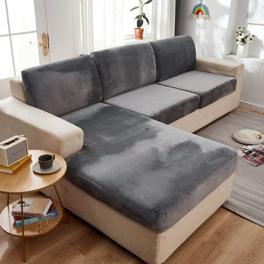 Sofa Cushion Cover – Velvet Plush – Charcoal