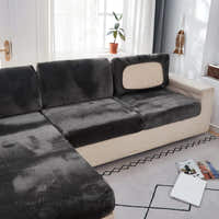 Sofa Cushion Cover – Velvet Plush Sectional – Charcoal