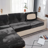 Sofa Cushion Cover – Velvet Plush Sectional – Charcoal