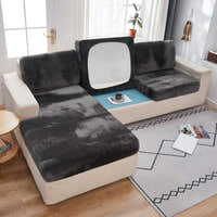 Sofa Cushion Cover – Velvet Plush Sectional – Charcoal