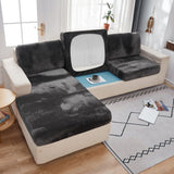 Sofa Cushion Cover – Velvet Plush Sectional – Charcoal