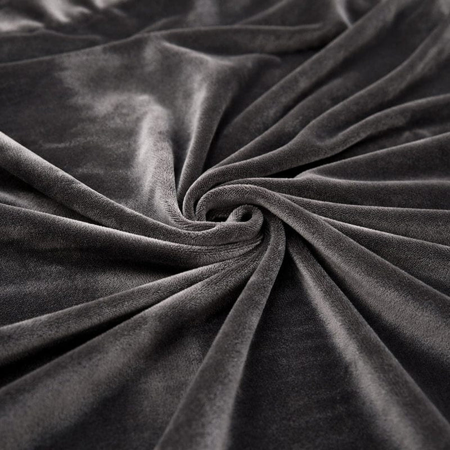 Sofa Cushion Cover – Velvet Plush Sectional – Charcoal