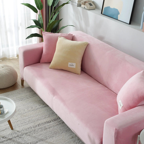 Sofa Cover – Velvet – Soft Blush