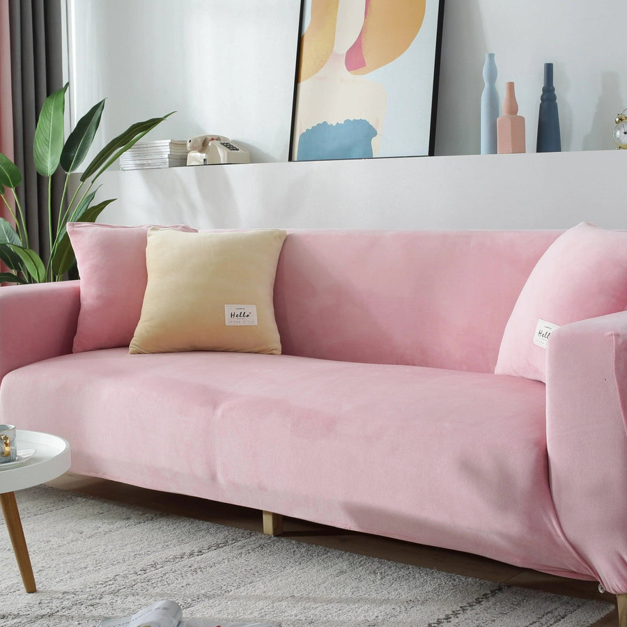 Sofa Cover – Velvet – Soft Blush