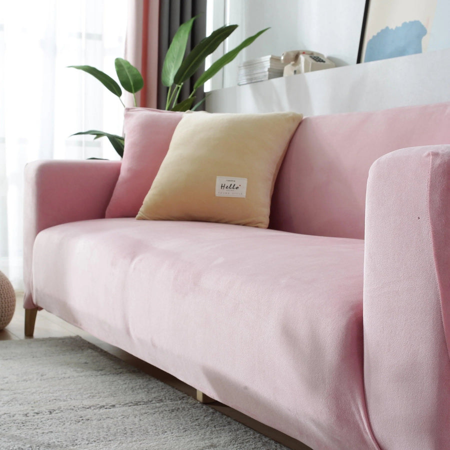 Sofa Cover – Velvet – Soft Blush
