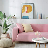 Sofa Cover – Velvet – Soft Blush