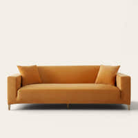 Sofa Cover – Velvet Plush – Terracotta Bright