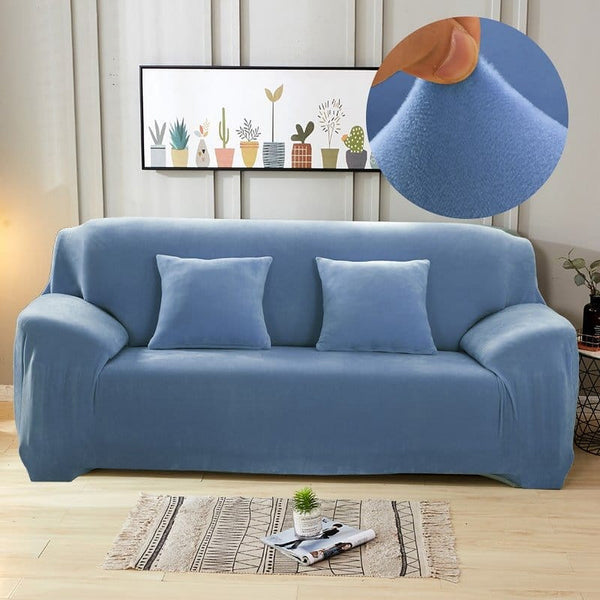 Sofa Cover – Velvet – Sky Mist