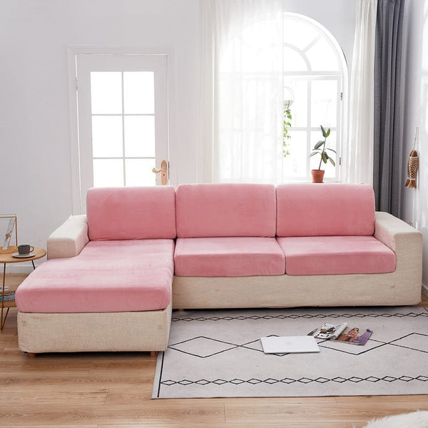 Sofa Cushion Cover – Velvet Plush – Soft Blush