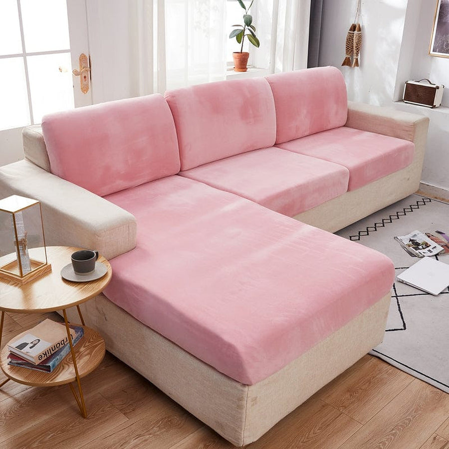 Sofa Cushion Cover – Velvet Plush – Soft Blush