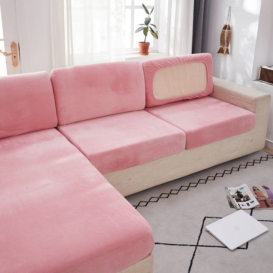 Sofa Cushion Cover – Velvet Plush – Soft Blush