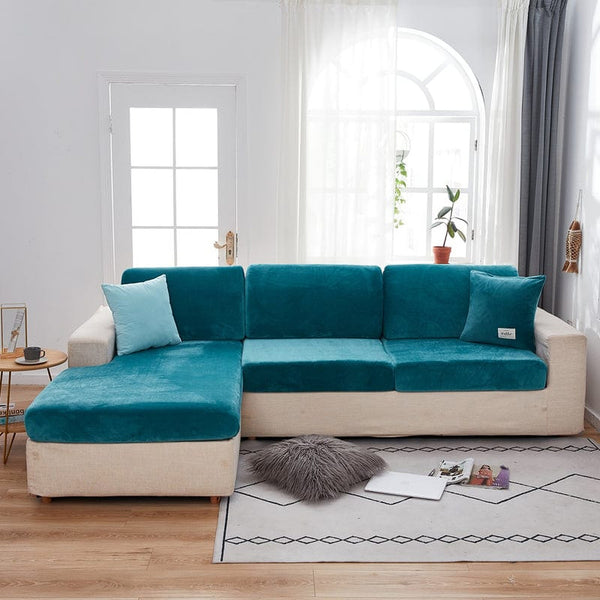 Sofa Cushion Cover – Velvet Plush – Teal