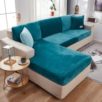 Sofa Cushion Cover – Velvet Plush – Teal