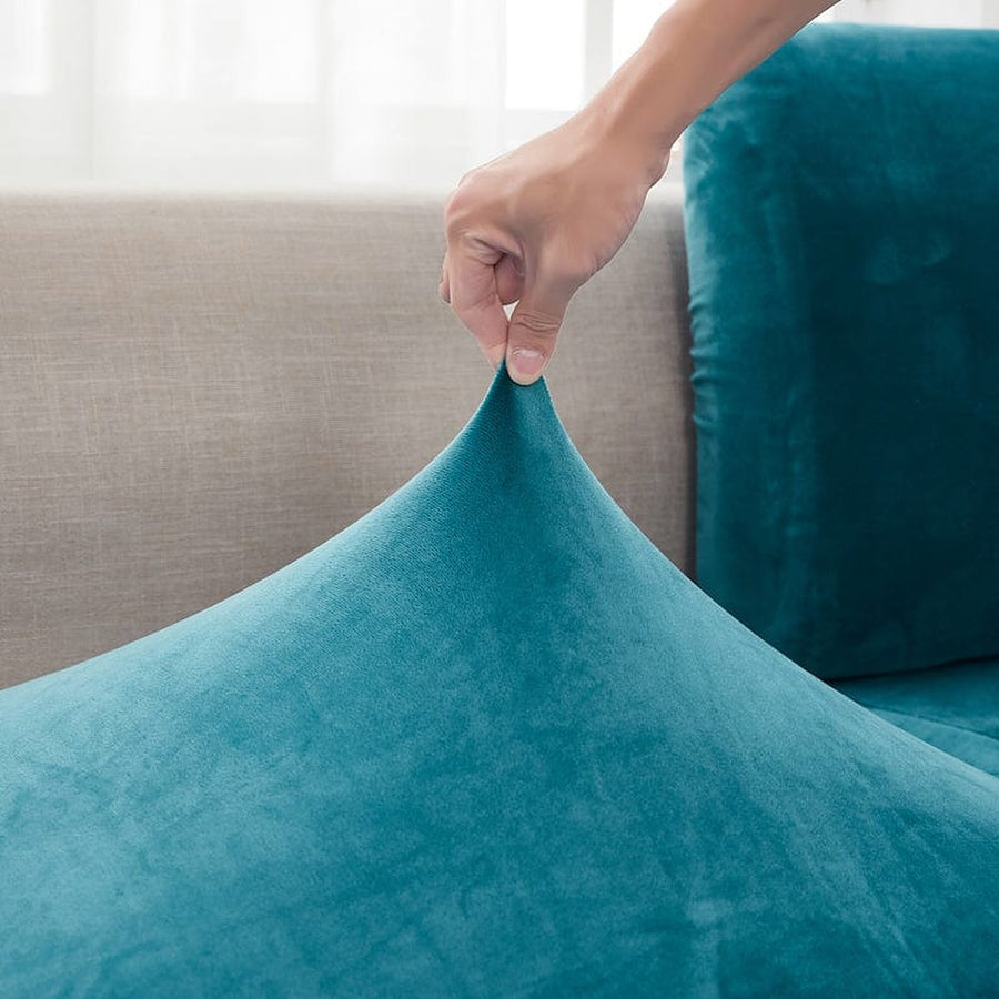 Sofa Cushion Cover – Velvet Plush – Teal