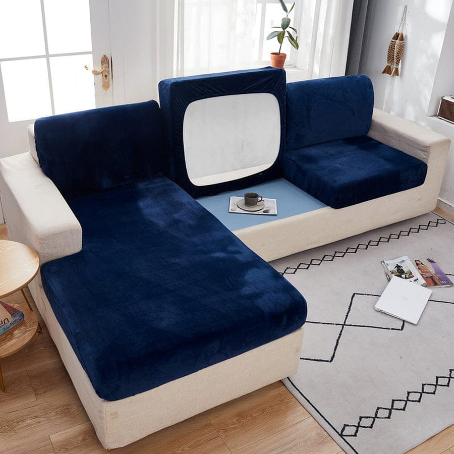 Sofa Cushion Cover – Velvet Plush – Midnight Navy