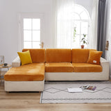 Sofa Cushion Cover – Velvet Plush Sectional – Terracotta