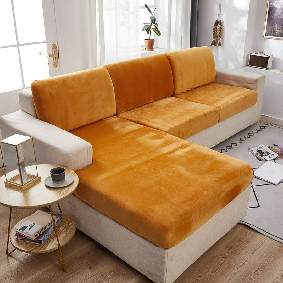 Sofa Cushion Cover – Velvet Plush Sectional – Terracotta