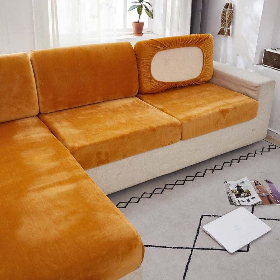 Sofa Cushion Cover – Velvet Plush Sectional – Terracotta