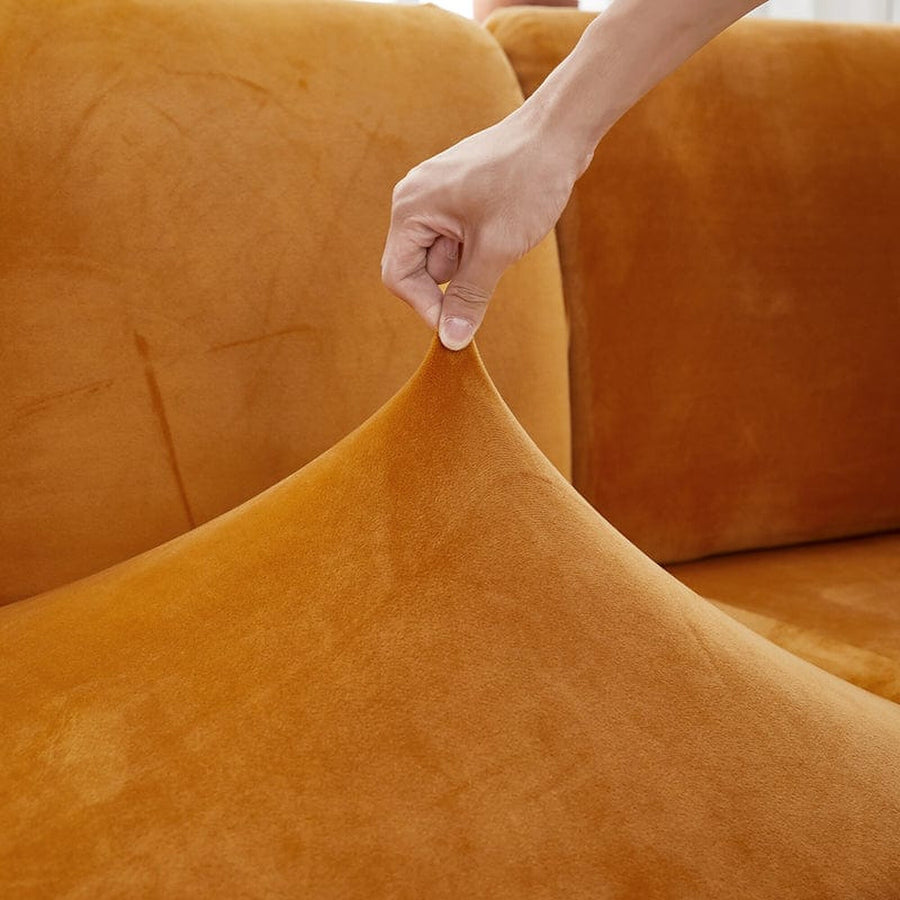 Sofa Cushion Cover – Velvet Plush Sectional – Terracotta