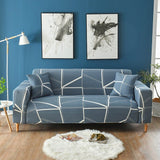 Sofa Cover – Geometric Wall – Stormy Blue