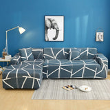 Sofa Cover – Geometric Wall – Stormy Blue