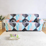 Sofa Cover – Watercolor Triangles – Sky Mist