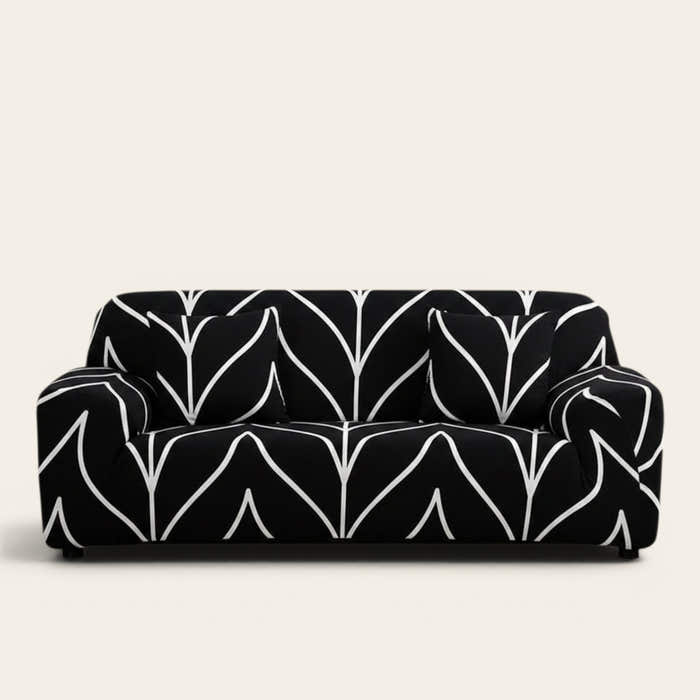 Sofa Cover – Wave Print – Ink Black