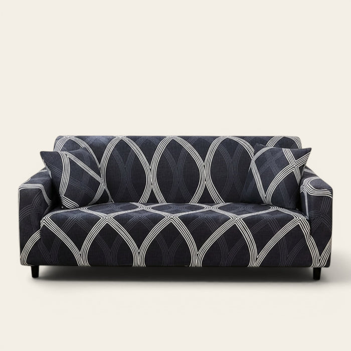 Sofa Cover – Wave Print – Midnight Navy