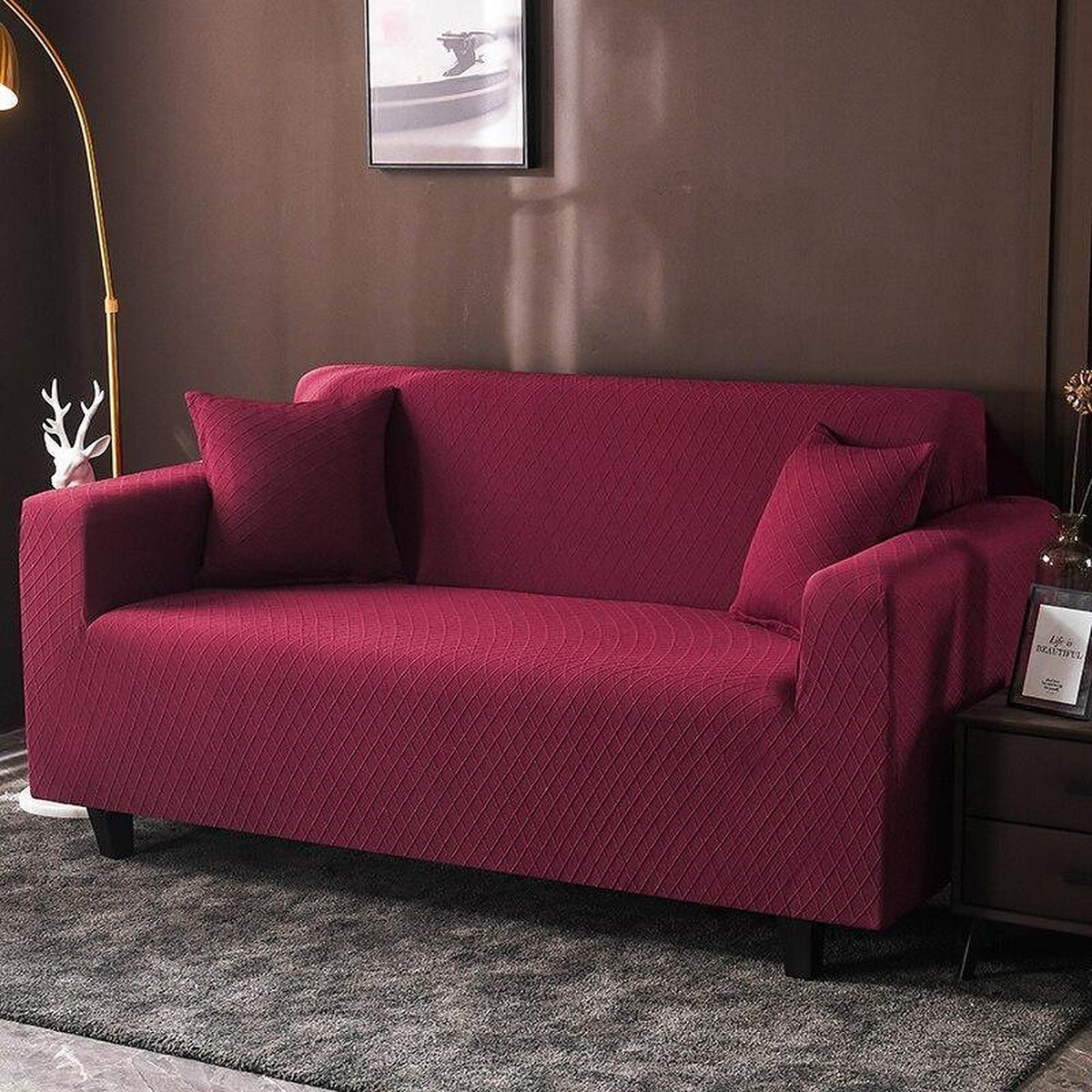 Sofa Cover – Jacquard – Bordeaux