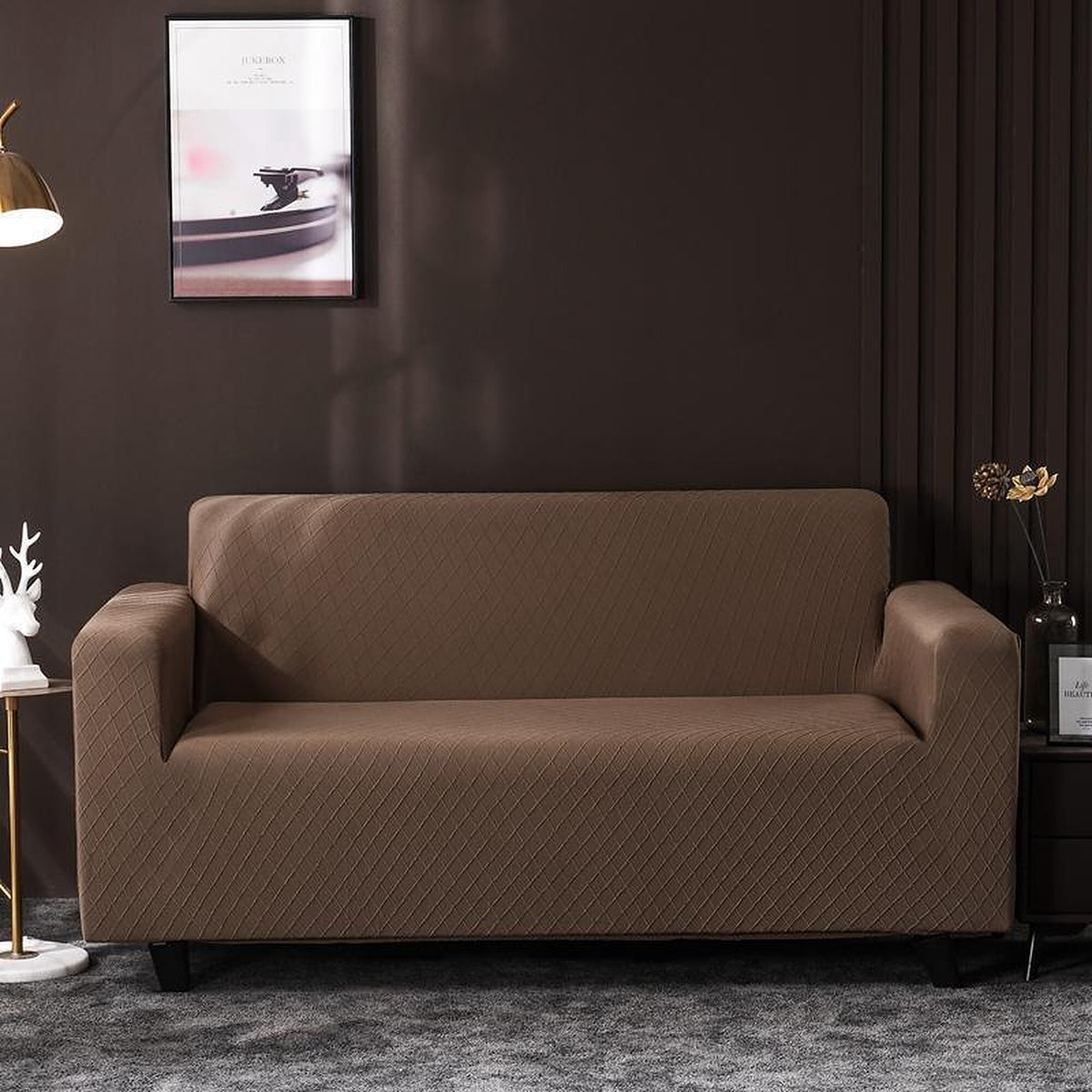 Sofa Cover – Jacquard – Caramel