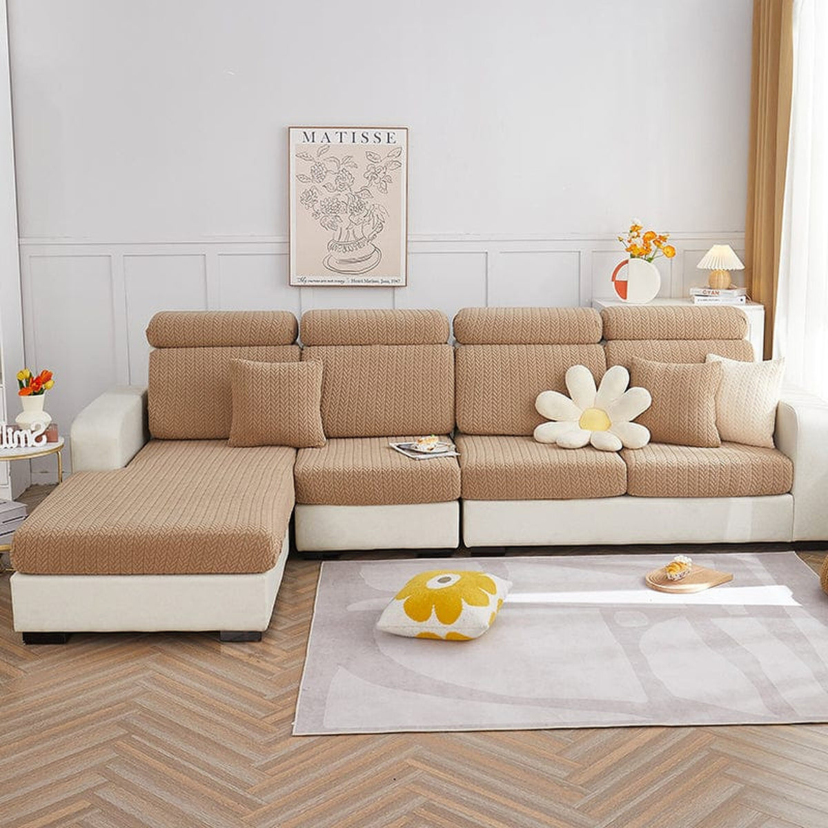 Sofa Cushion Cover – Corduroy Knit – Caramel