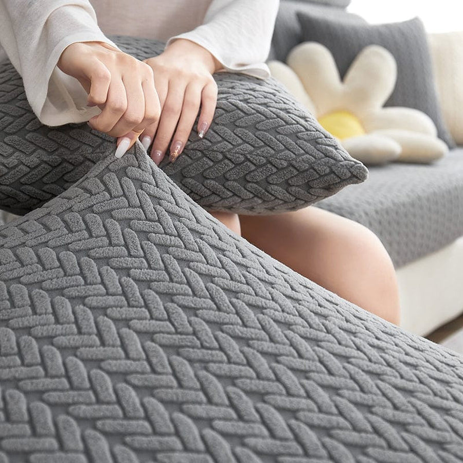 Sofa Cushion Cover – Corduroy Knit – Charcoal