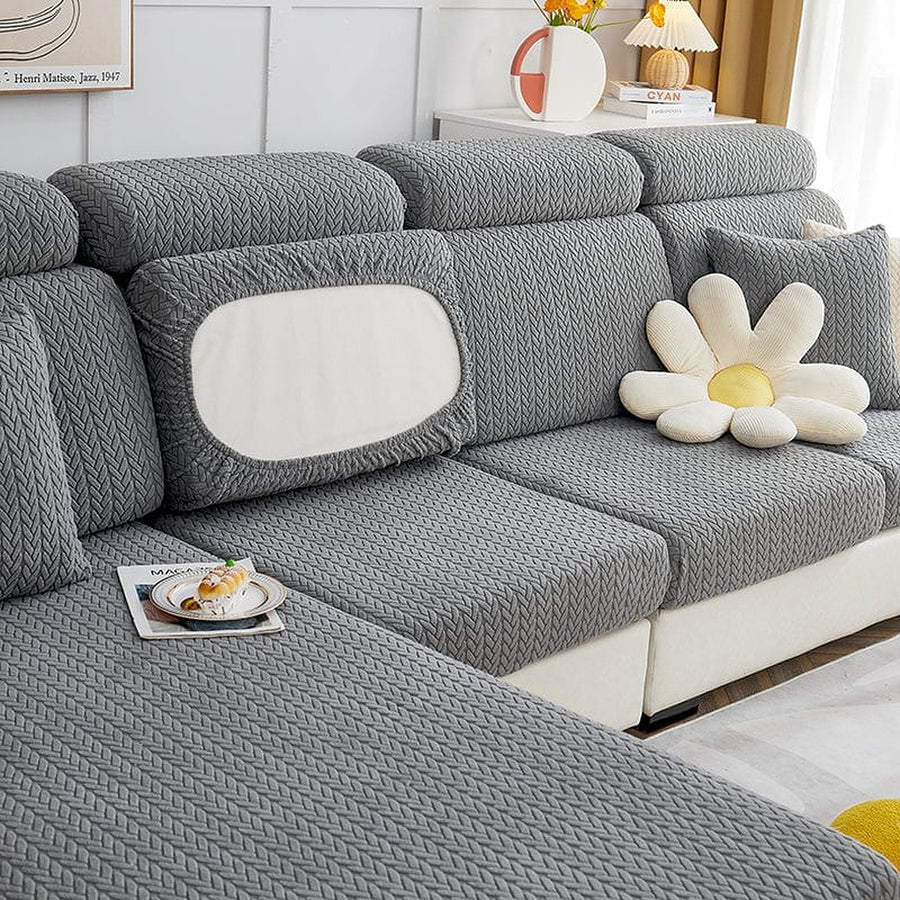 Sofa Cushion Cover – Corduroy Knit – Charcoal