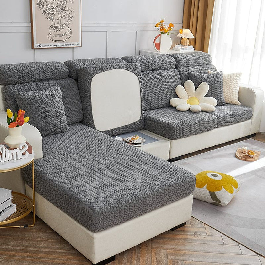 Sofa Cushion Cover – Corduroy Knit – Charcoal