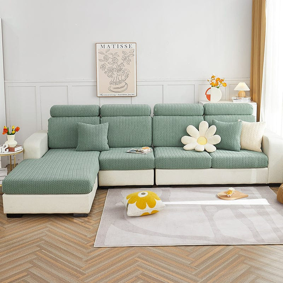 Sofa Cushion Cover – Corduroy Knit – Sage Mist
