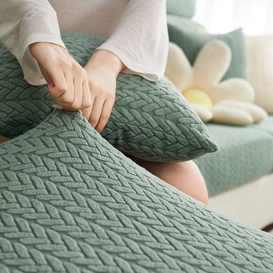 Sofa Cushion Cover – Corduroy Knit – Sage Mist