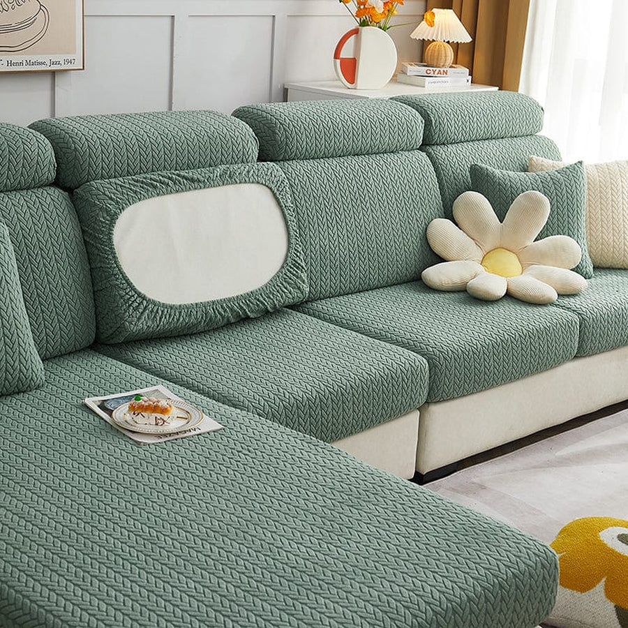 Sofa Cushion Cover – Corduroy Knit – Sage Mist