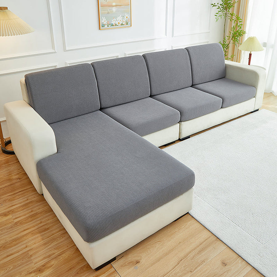 Sofa Cushion Cover – Corduroy Knit Sectional – Pearl Grey