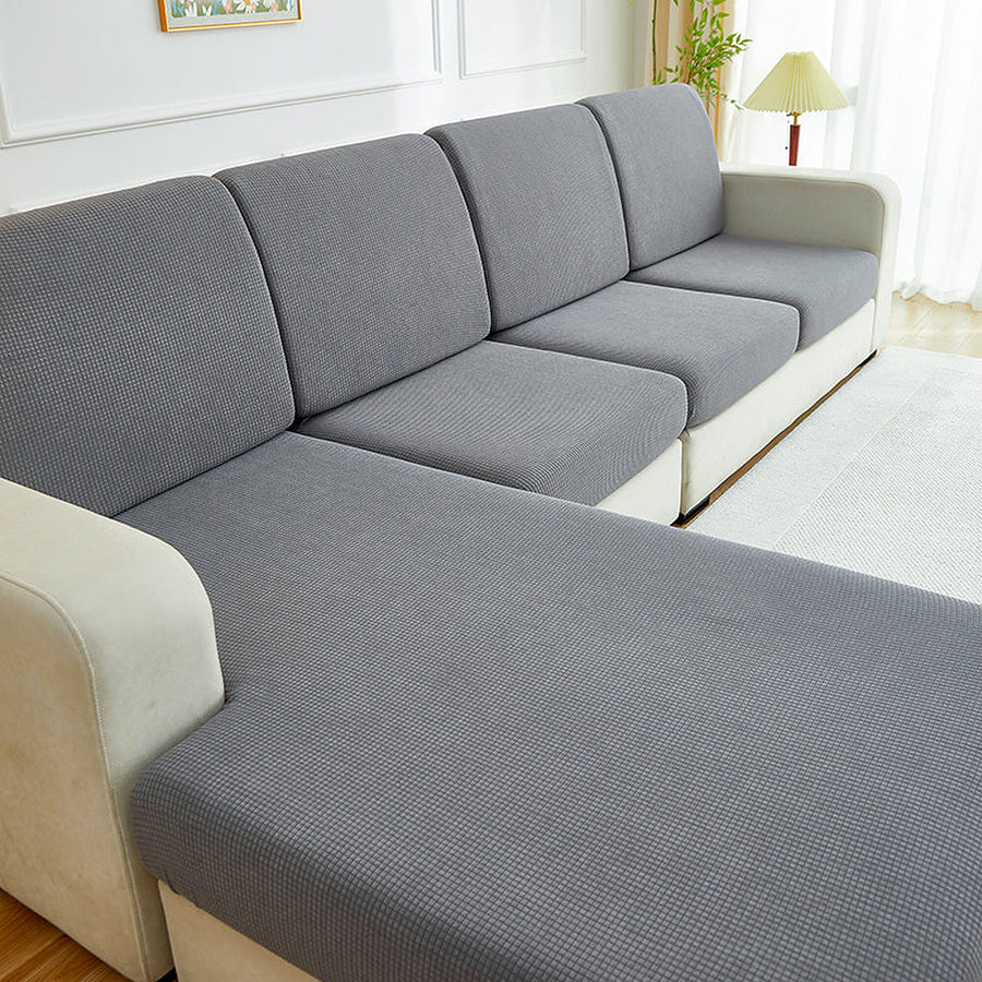Sofa Cushion Cover – Corduroy Knit Sectional – Pearl Grey