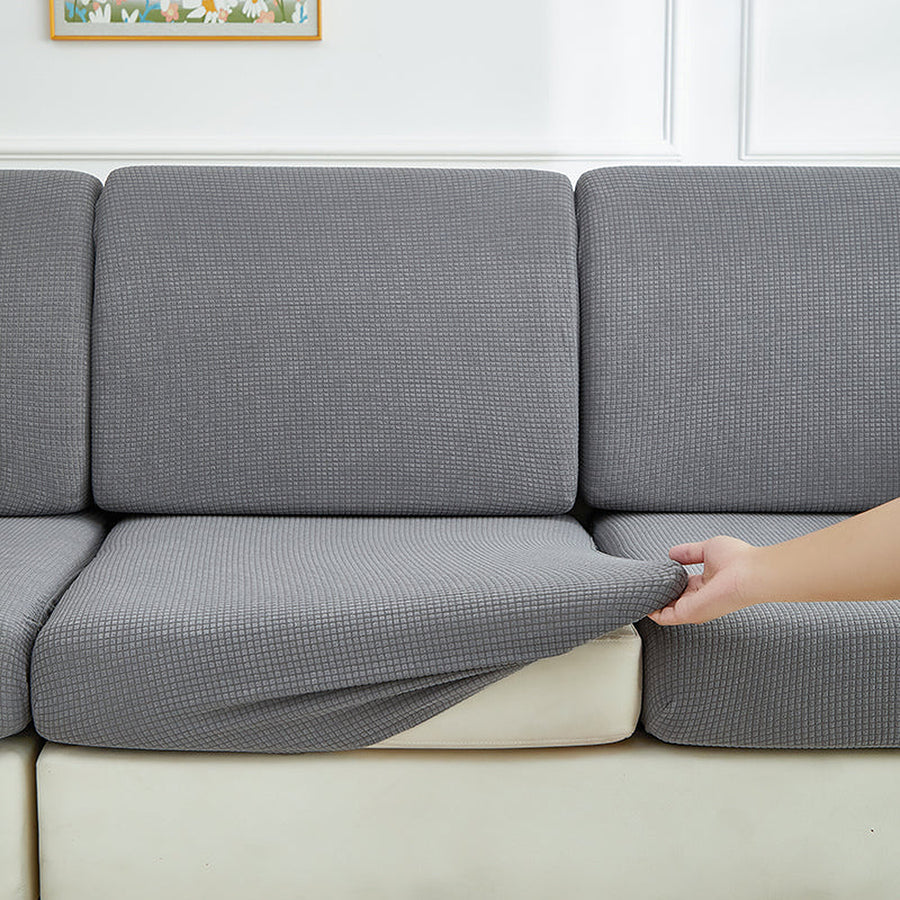 Sofa Cushion Cover – Corduroy Knit Sectional – Pearl Grey