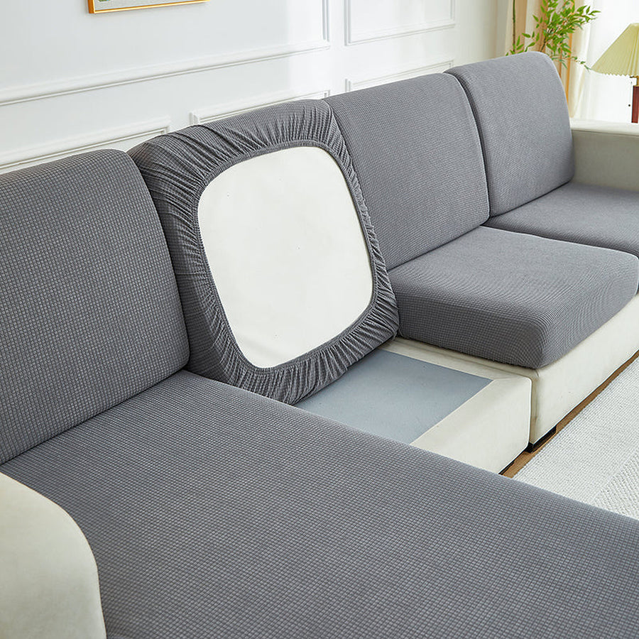 Sofa Cushion Cover – Corduroy Knit Sectional – Pearl Grey