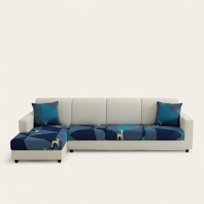 Sofa Cushion Cover – Deer Forest Print – Midnight Navy