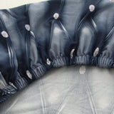 Sofa Cushion Cover – Quilted Leather Look – Midnight Navy