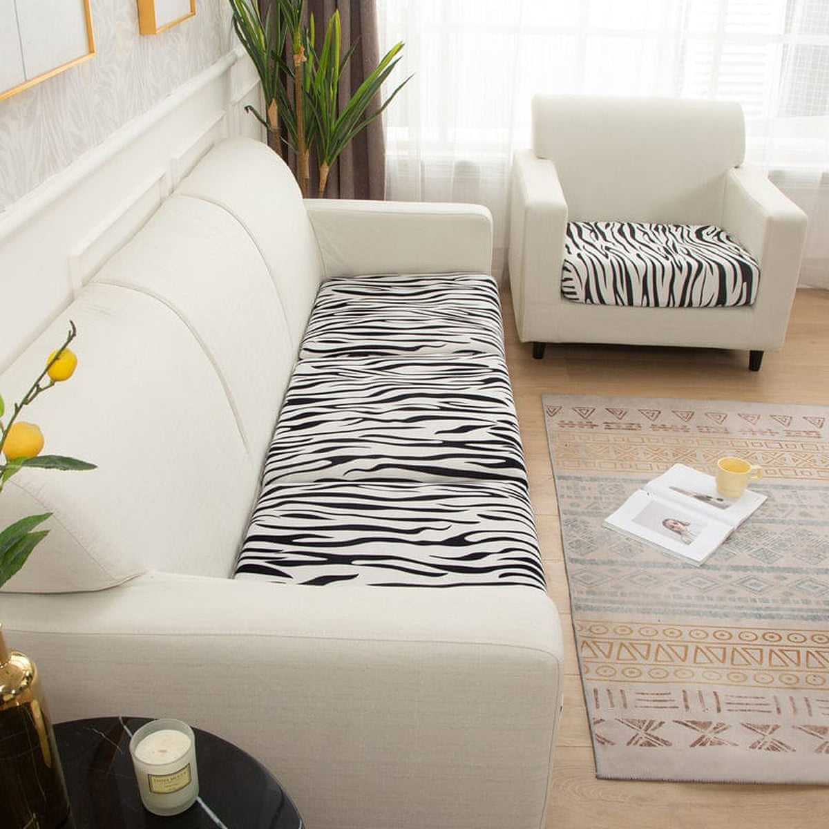 Sofa Cushion Cover – Zebra Print – Black & White