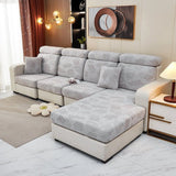 Sofa Cushion Cover – Embossed Floral – Mist Grey