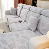 Sofa Cushion Cover – Embossed Floral – Mist Grey