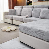 Sofa Cushion Cover – Embossed Floral – Mist Grey