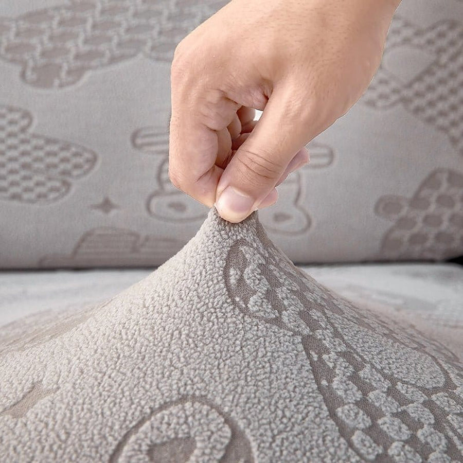 Sofa Cushion Cover – Embossed Floral – Mist Grey