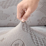 Sofa Cushion Cover – Embossed Floral – Mist Grey