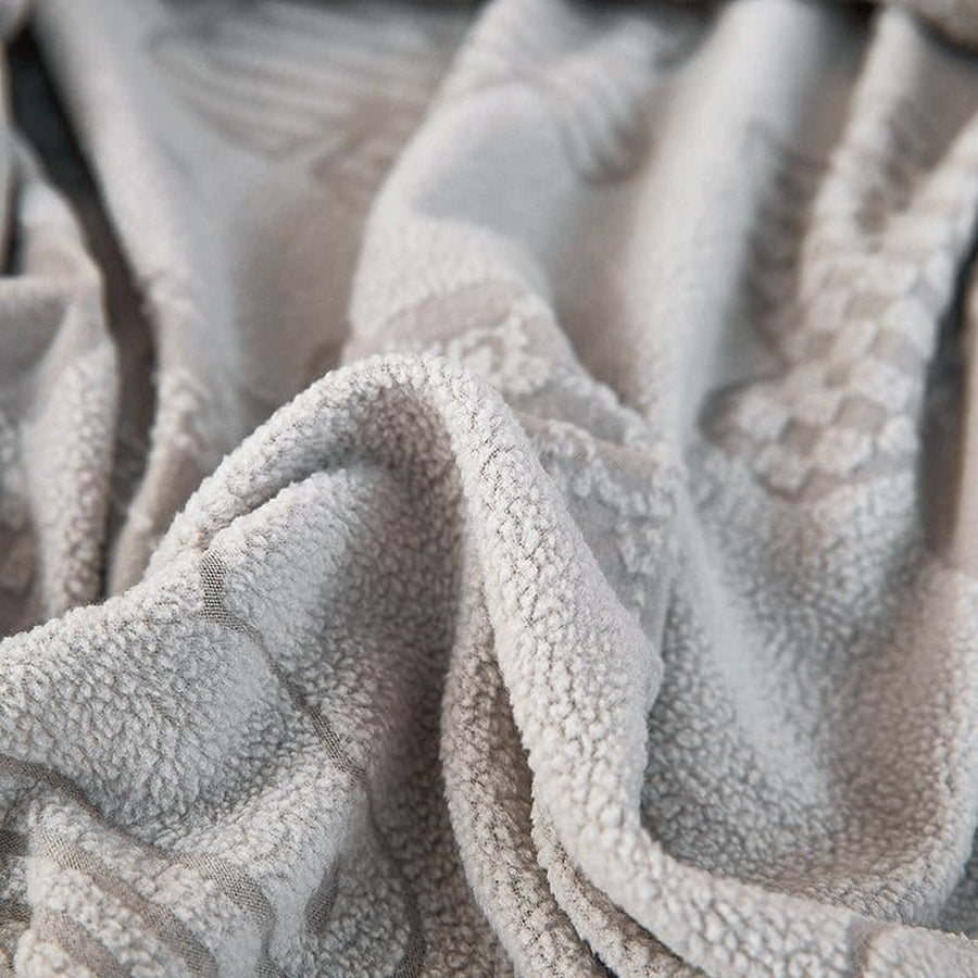 Sofa Cushion Cover – Embossed Floral – Mist Grey